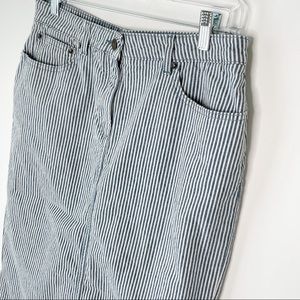 Bodin denim pinstriped knee length denim skirt size 10 L